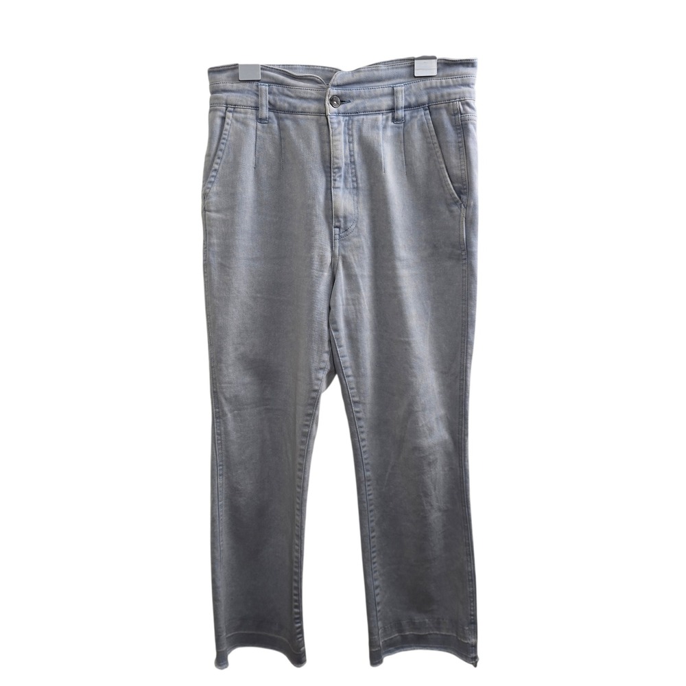 Faherty Womens Light Wash Organic Cotton Straight Jeans Raw Hem 28 Mid Rise Fit